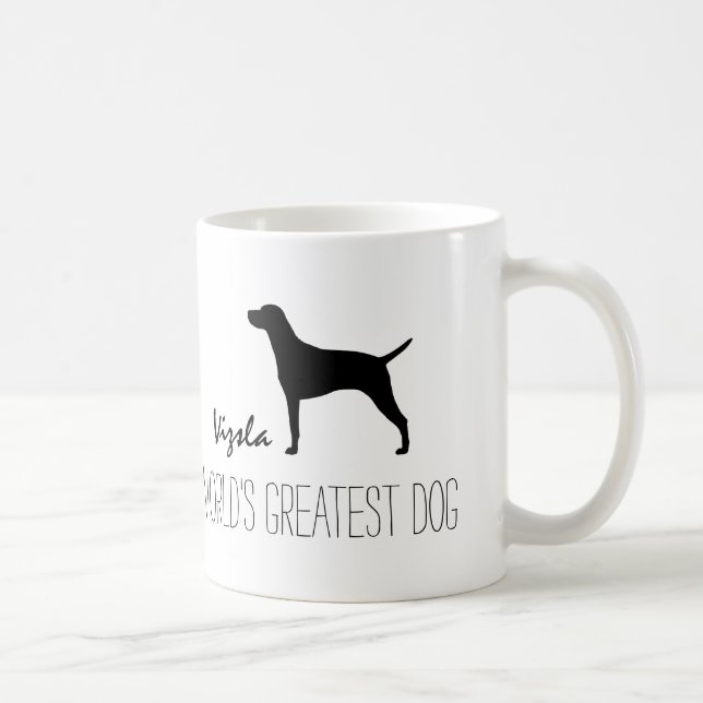 Vizsla-Silhouette-Weltgrößter Hund | Benutzerdefin Kaffeetasse (Rechts)