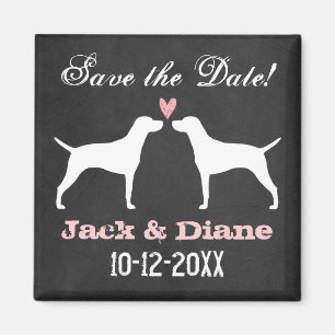 Vizsla-Silhouetten Hochzeit Save the Date Magnet