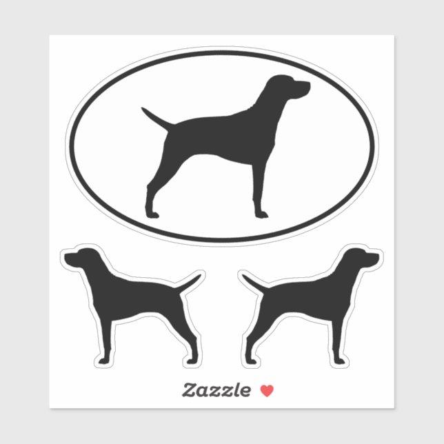 Vizsla Silhouetten Vinyl Sticker Set (Blatt)