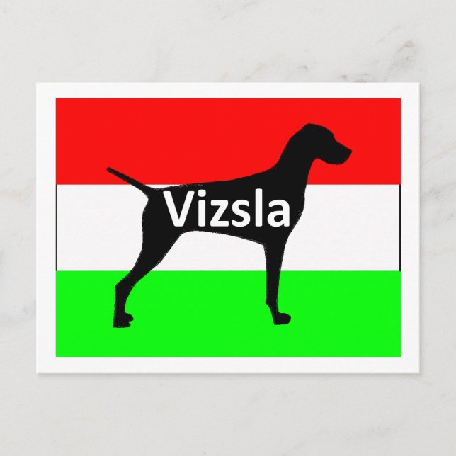 vizsla silo name auf Hungary-Flag.png Postkarte (Vorderseite)