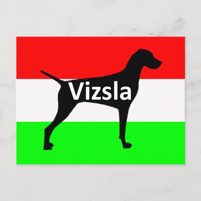 vizsla silo name auf Hungary-Flag.png Postkarte (Vorderseite)