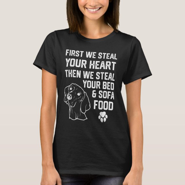 vizsla Steal Your Heart Steal Ihr Bett und Sofa fü T-Shirt (Vorderseite)
