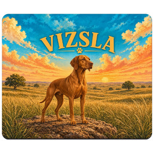 Vizsla, Tallgrass Prairie Vintage-Wasserfarbe Mousepad