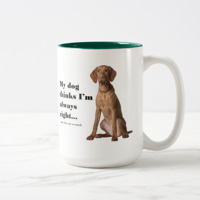 Vizsla V Ehefrau-Tasse Zweifarbige Tasse (Rechts)