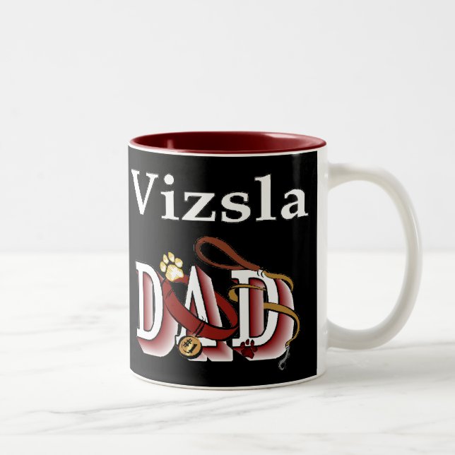 Vizsla Vater Geschenke Zweifarbige Tasse (Rechts)
