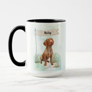 Vizsla-Wasserfarbe Personalisierter Hund Tasse