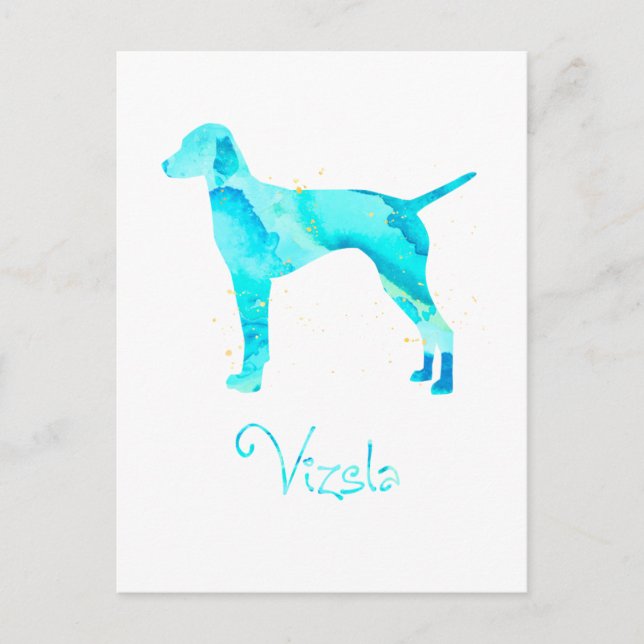Vizsla Watercolor Design Postkarte (Vorderseite)