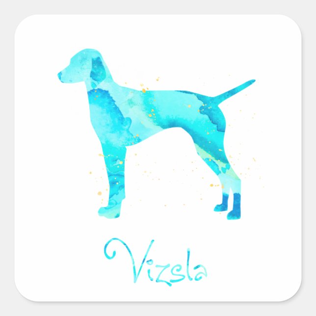 Vizsla Watercolor Design Quadratischer Aufkleber (Vorderseite)