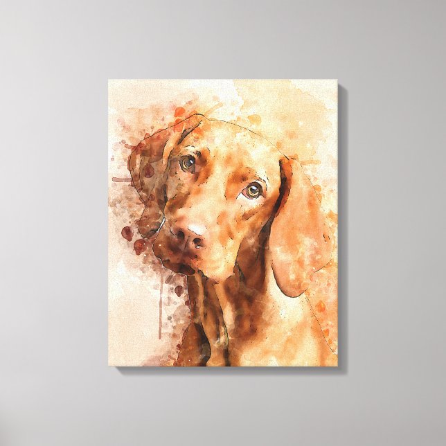 Vizsla Watercolor Leinwanddruck (Vorderseite)