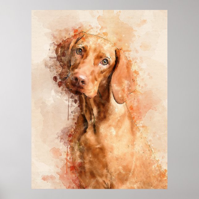 Vizsla Watercolor Poster (Vorne)
