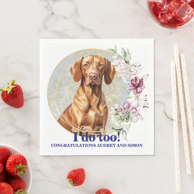 Vizsla Wedding Napkins mit Foto für Hunde Serviette (Beispiel)