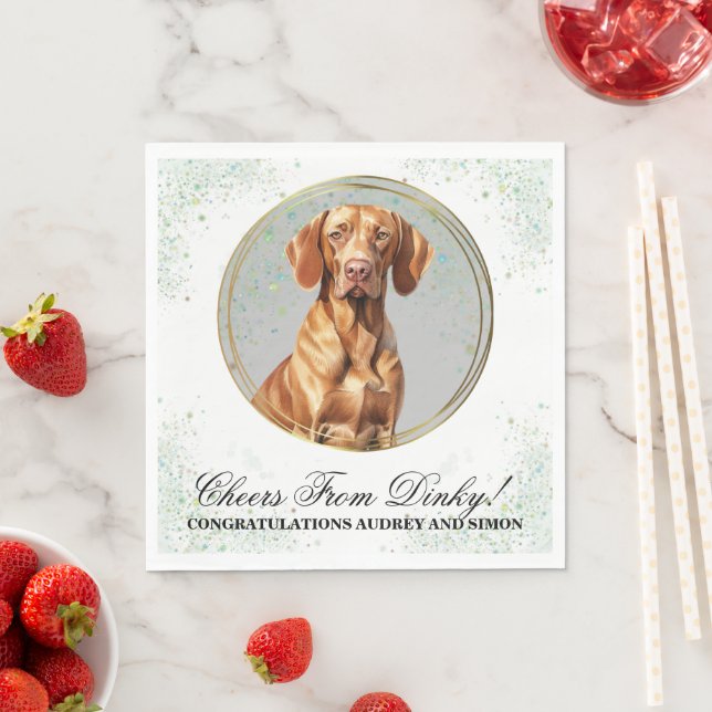 Vizsla Wedding Napkins mit Foto für Hunde Serviette (Beispiel)