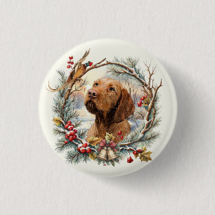 Vizsla Weihnachten Button