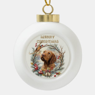 Vizsla Weihnachten Keramik Kugel-Ornament