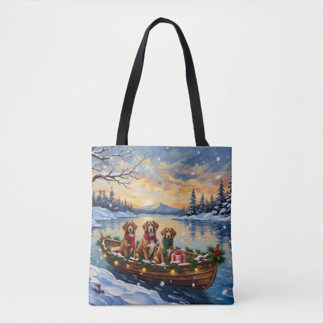 Vizsla Weihnachtsboot-Feiertag (Vorderseite)