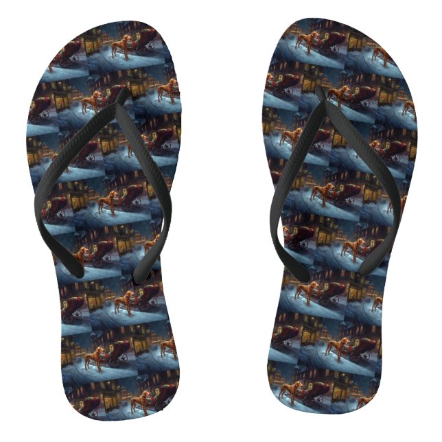 Vizsla Weihnachtsfeiertag Flip Flops (Fußbett)