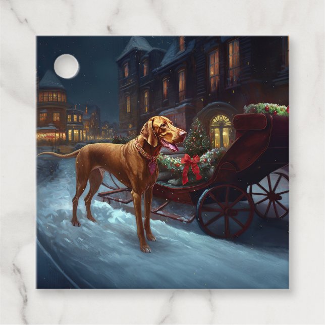 Vizsla Weihnachtsfeiertag Geschenkanhänger (Vorderseite)