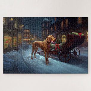 Vizsla Weihnachtsfeiertag Puzzle