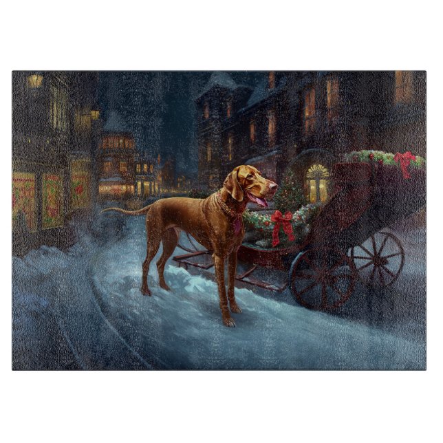 Vizsla Weihnachtsfeiertag Schneidebrett (Vorderseite)