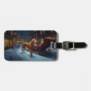 Vizsla Weihnachtsfestzeit Gepäckanhänger