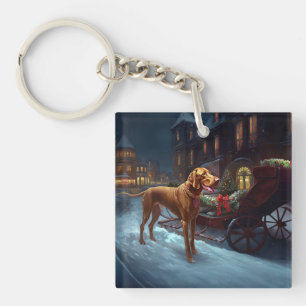 Vizsla Weihnachtsfestzeit Schlüsselanhänger