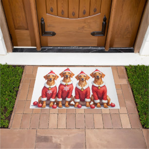 Vizsla-Weihnachtskleid mit Santa-Hut Fußmatte