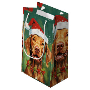 Vizsla Weihnachtsmalerei Kleine Geschenktüte