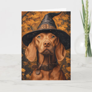 Vizsla Witch Halloween Feiertagskarte
