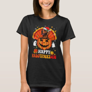 Vizslas Dog Happy Hallothanksmas Halloween Thanksg T-Shirt