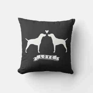 Vizslas Liebe - Hund Silhouetten mit Herz Kissen