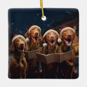 Vizslas Weihnachtsfeiertag Keramikornament