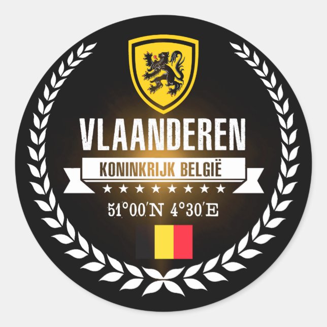 Vlaanderen Runder Aufkleber (Vorderseite)
