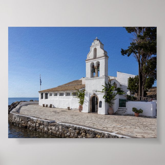 Vlacherna Monastery in Corfu Poster (Vorne)