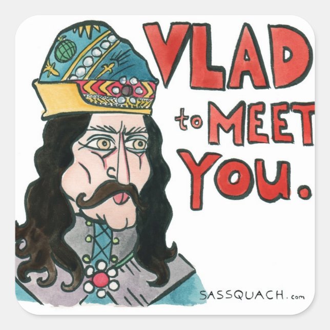 Vlad Quadratischer Aufkleber (Vorderseite)