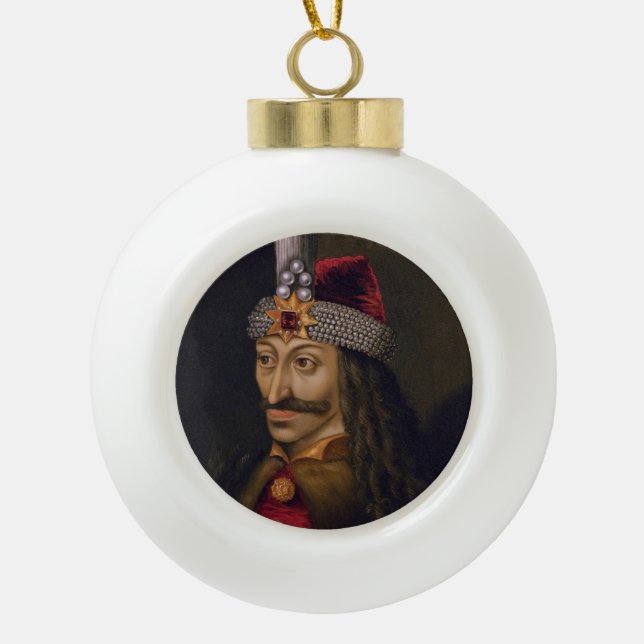 Vlad Tepes: Impaler, Dracula Dragon Prince Voivode Keramik Kugel-Ornament (Vorderseite)