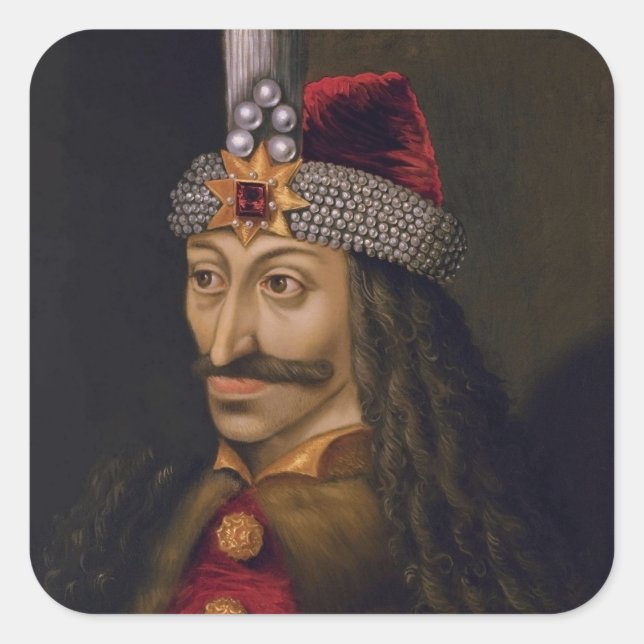 Vlad Tepes: Impaler, Dracula Dragon Prince Voivode Quadratischer Aufkleber (Vorderseite)