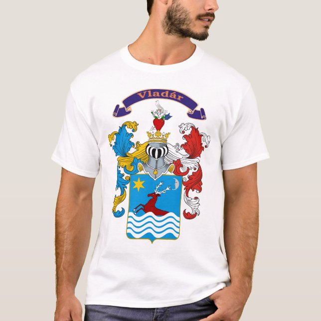 Vladar Familien-ungarisches Wappen T - Shirt (Vorderseite)