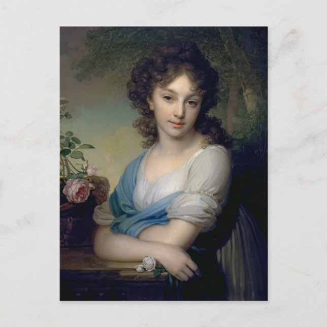Vladimir Borovikowsky: Portrait von Elena Naryschk Postkarte (Vorderseite)