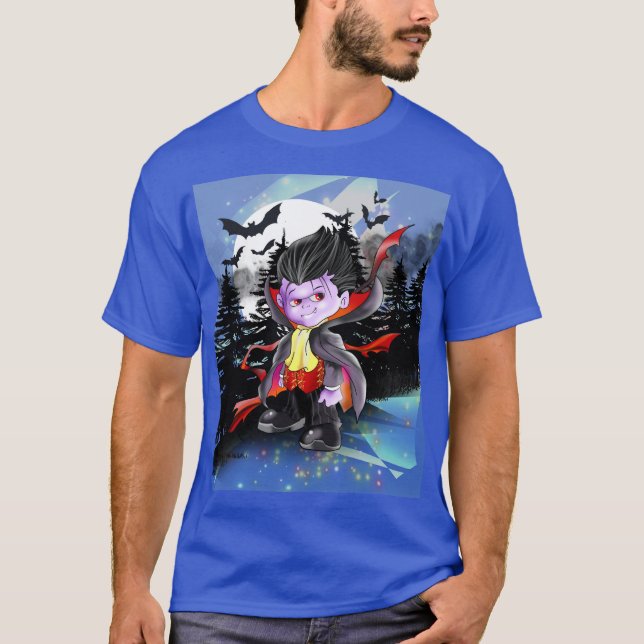 Vladimir das Vampire auf Blue T-Shirt (Vorderseite)