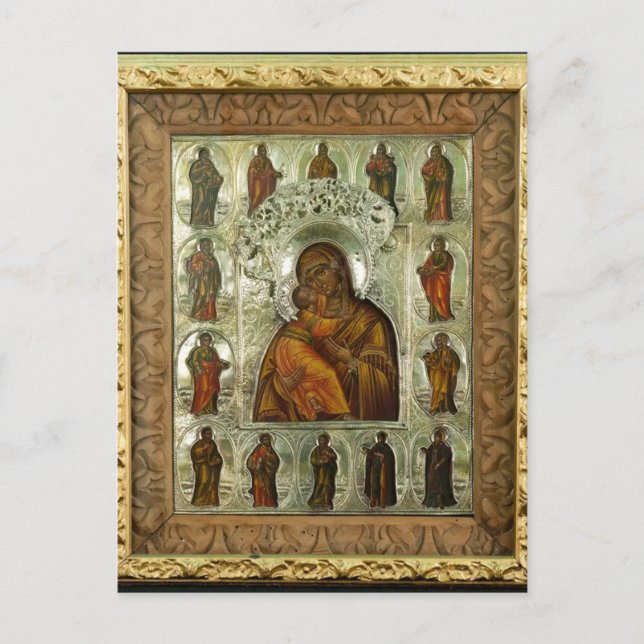 Vladimir Gottesmutter Orthodoxes Christliches Symb Postkarte (Vorderseite)
