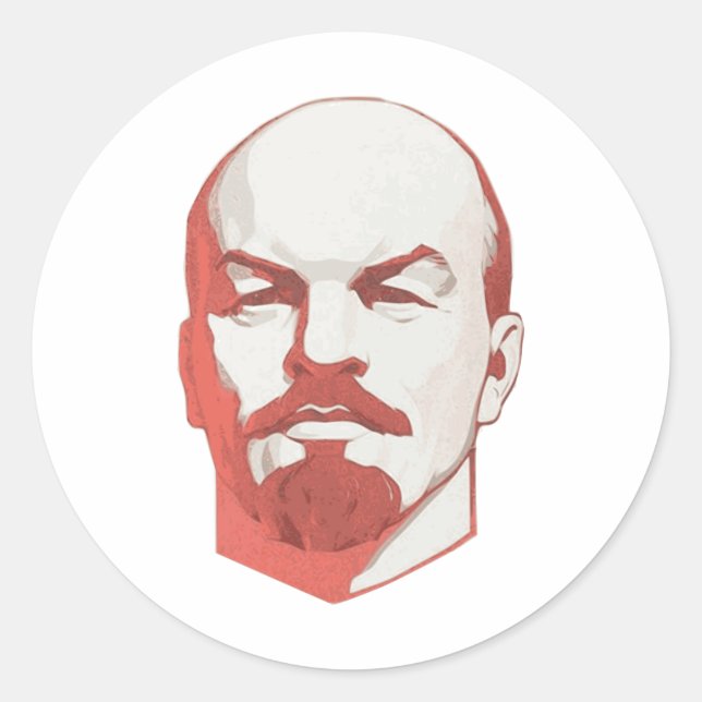 Vladimir Lenin Runder Aufkleber (Vorderseite)