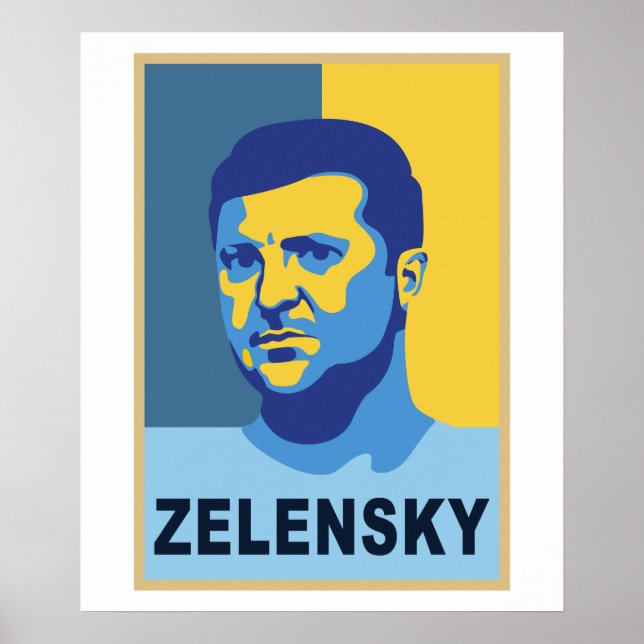 Vladimir Zelensky - ich stehe mit der Ukraine Poster (Vorne)