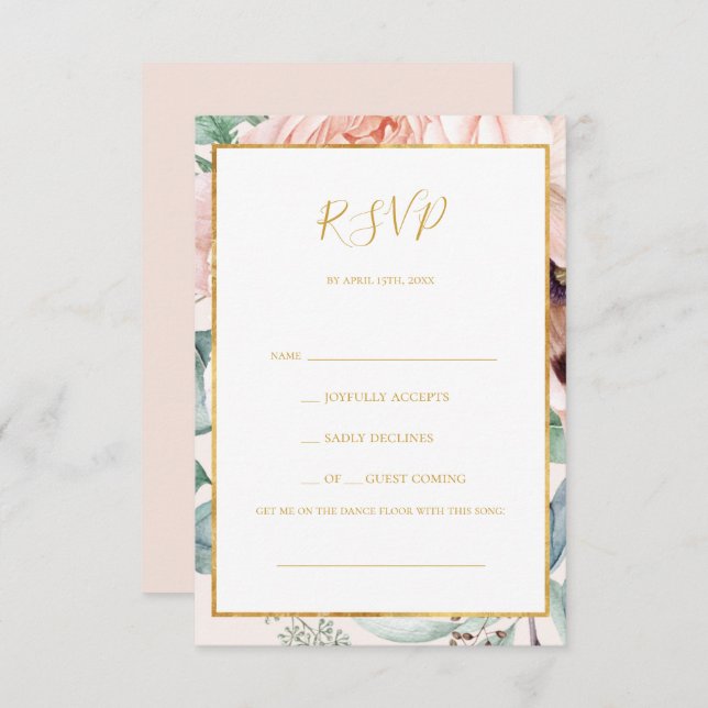 Vliesgarten Pastel Song Request RSVP Card (Vorne/Hinten)