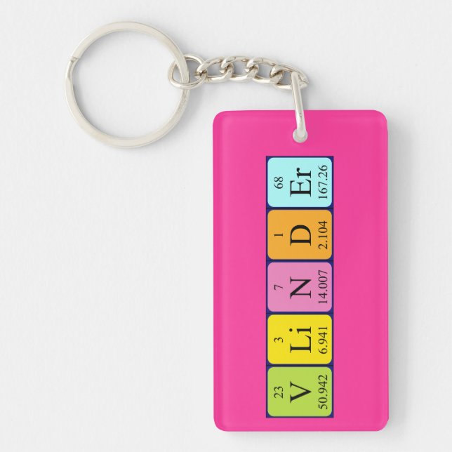 Vlinder Periodenschlüsselring Schlüsselanhänger (Vorderseite)