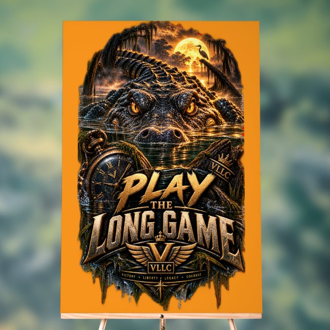 VLLC Play The Long Game Motivation Alligator Art Acrylschild (Neutral)