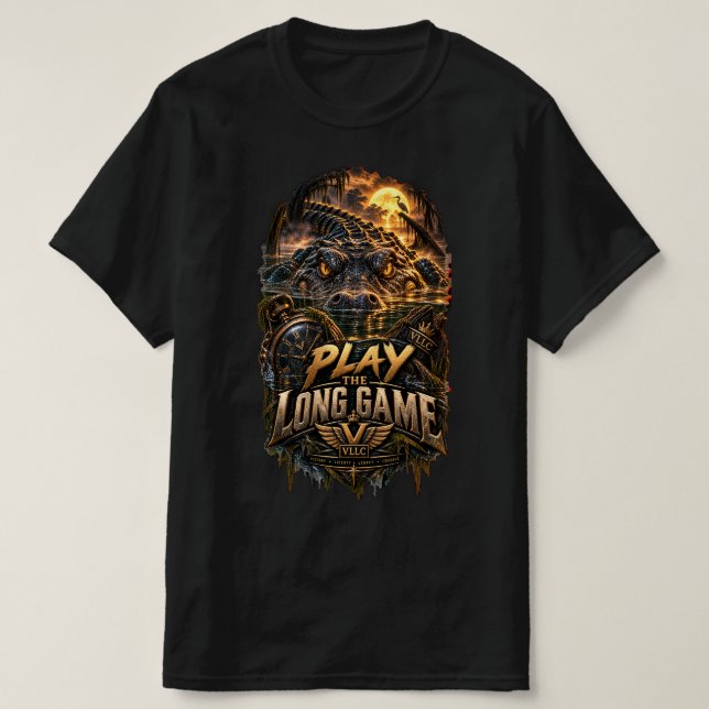 VLLC Play The Long Game Motivation Crocodile Graph T-Shirt (Design vorne)