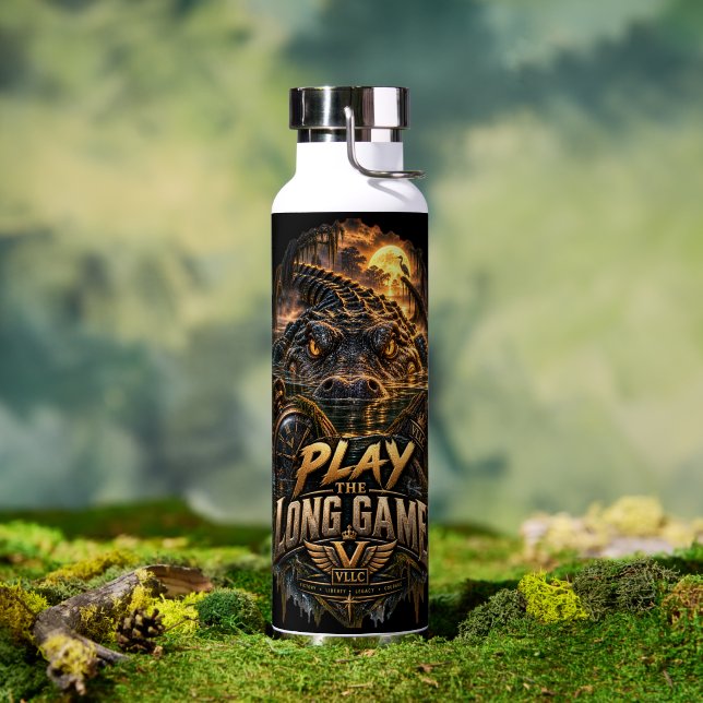 VLLC Play The Long Game Motivation Crocodile  Trinkflasche (Außenbereich (gedreht))