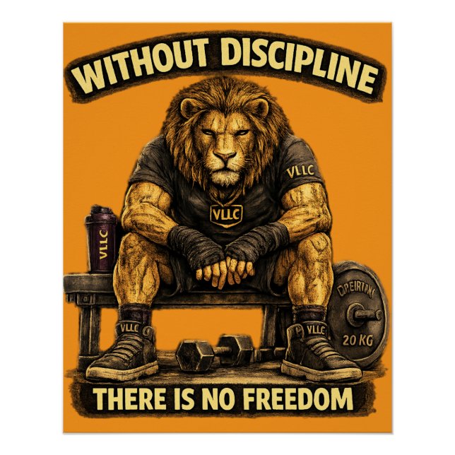 VLLC Without Discipline There Is No Freedom Gym  Poster (Vorderseite)