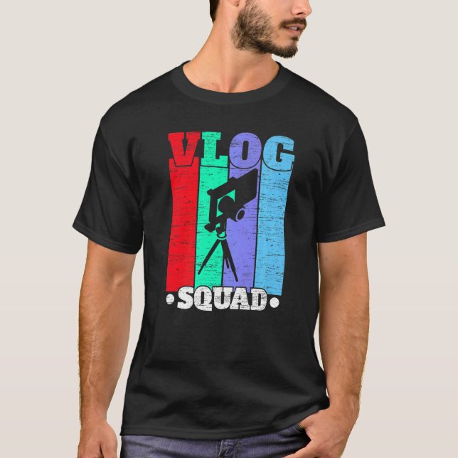 Vlog Squad Social Media Content Creator Vlogger T-Shirt (Vorderseite)
