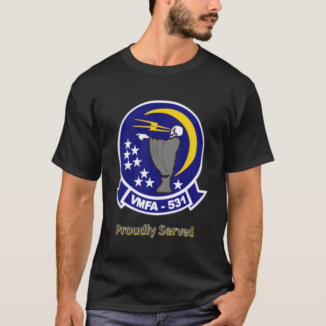 Vmfa-531 Schwarz T-Shirt (Vorderseite)